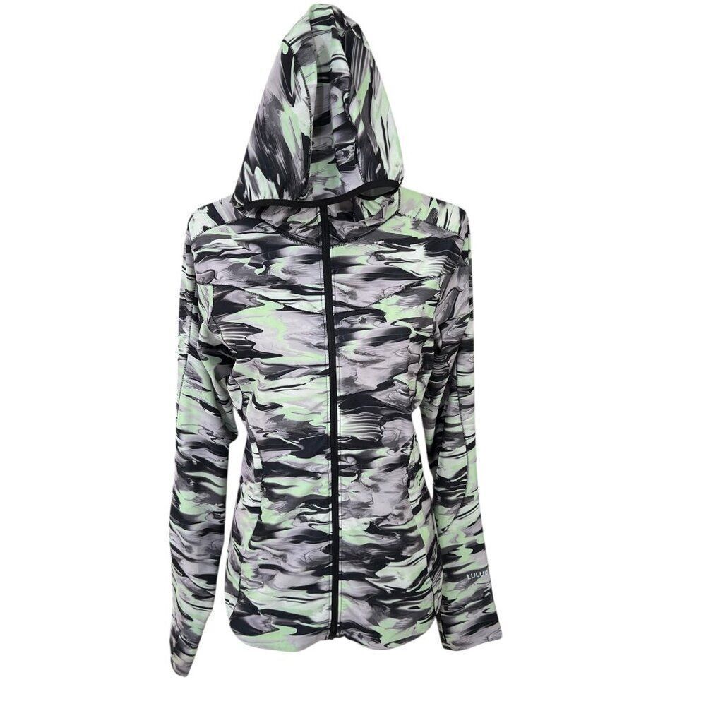 Lululemon Mist Over Windbreaker Pastel Glide Multi Black Green Size 6